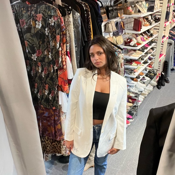 NWT Zadig & Voltaire White Blazer Viva Shooting Size 38 - Picture 3 of 9